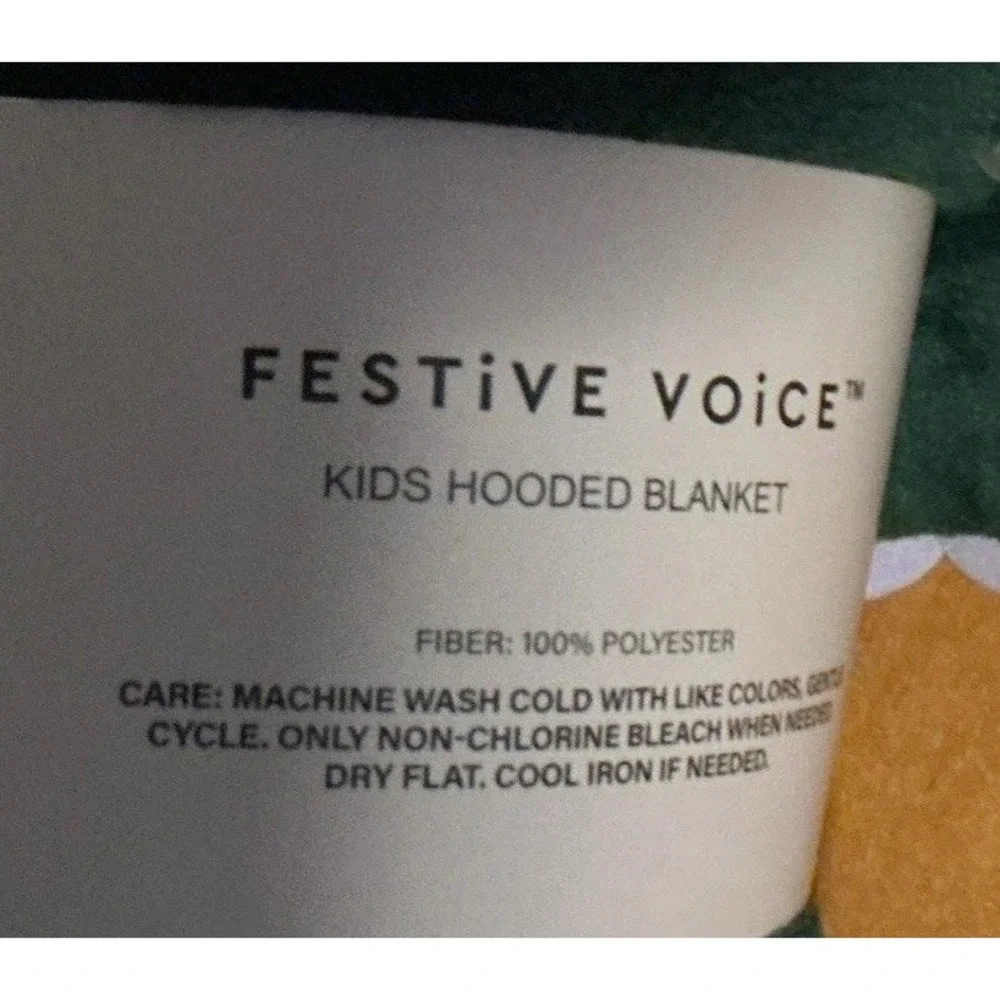 Festive Voice Kids Hooded Dino Blanket, 55.1